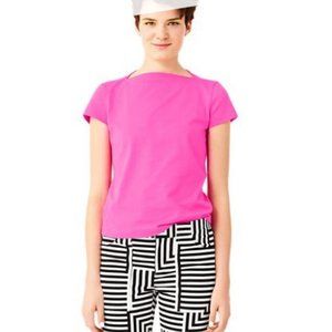 Kate spade saturday pink boat neck top shirt tee size small PLZ READ!